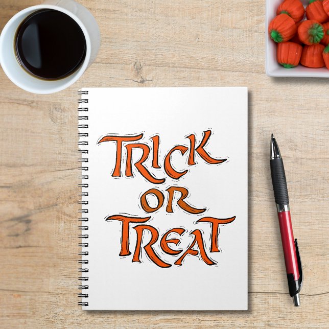Halloween Bus eller godis Ord Anteckningsbok (Halloween Trick or Treat Words Notebook)