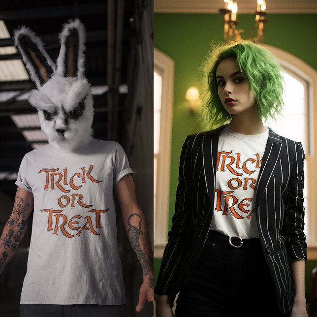 Halloween Bus eller godis Ord Unisex Tröja (Halloween Trick or Treat Words Unisex T-Shirt)