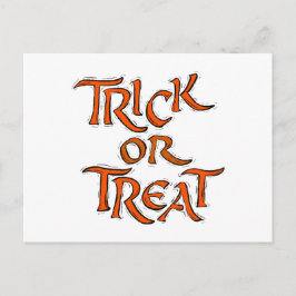 Halloween Bus eller godis Ord Vykort