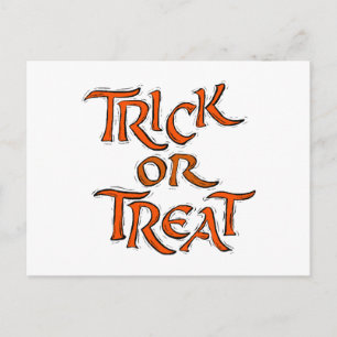 Halloween Bus eller godis Ord Vykort