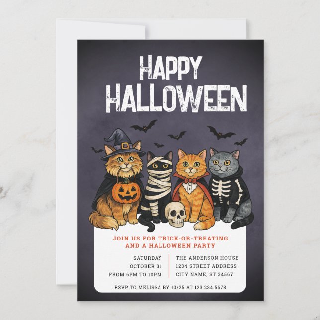 Halloween Bus eller godis-partiets inbjudan (Framsida)
