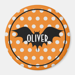 Halloween bus eller godis personlig monogram magnet
