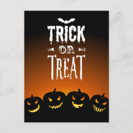 Halloween Bus eller godis Postard Vykort