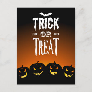 Halloween Bus eller godis Postard Vykort