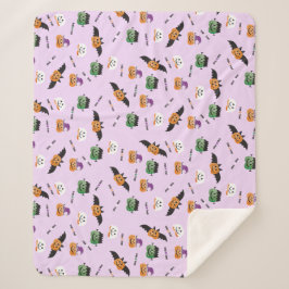 Halloween Bus eller godis Pumpkin Mönster Lila