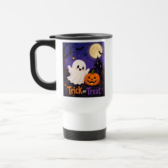 Halloween bus eller godis resemugg (Vänster)