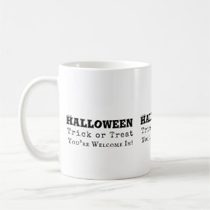 Halloween Bus eller Godis Roligt Citat Kaffemugg