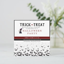 Halloween Bus eller godis Scary Cat Party Custome Inbjudningar