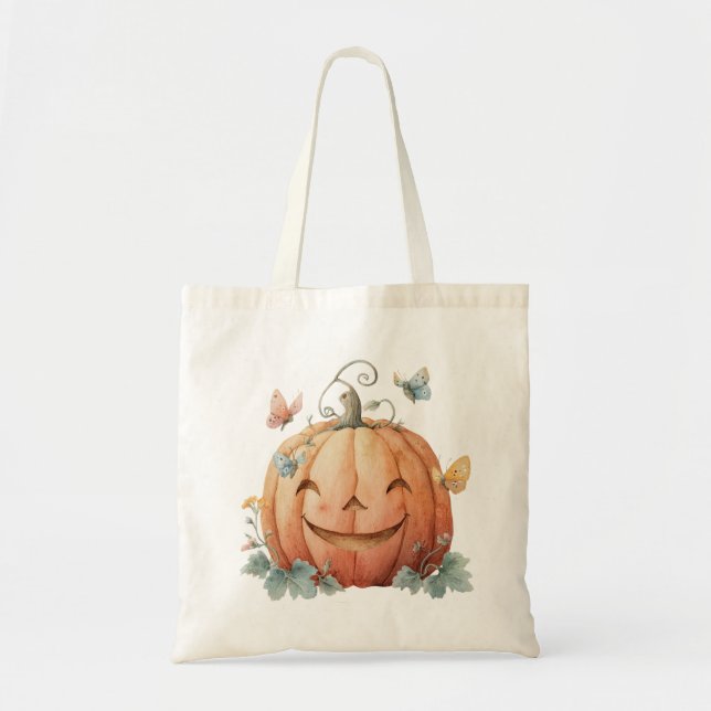 Halloween Bus eller godis Shoulder Tote Bag Tygkasse (Framsidan)