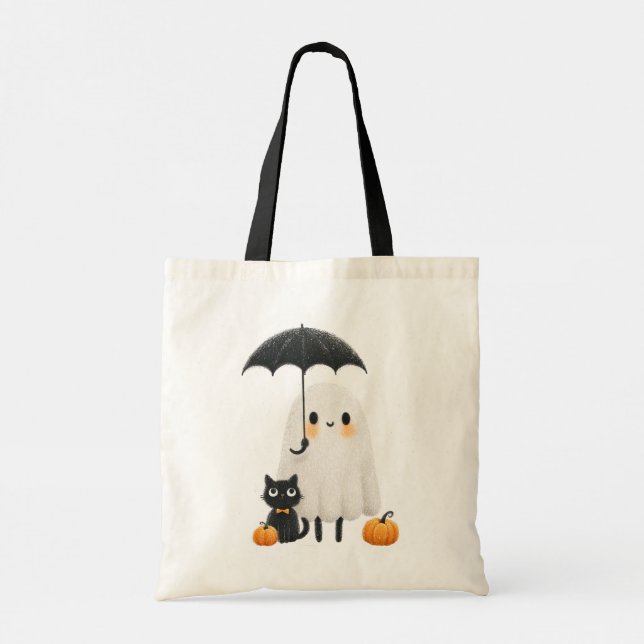 Halloween Bus eller godis Shoulder Tote Tygkasse (Baksida)