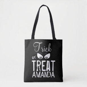 Halloween Bus eller godis Simple Scary Ghost Ögon Tygkasse