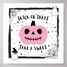 Halloween Bus eller godis ska ta en Rosa pumpa.