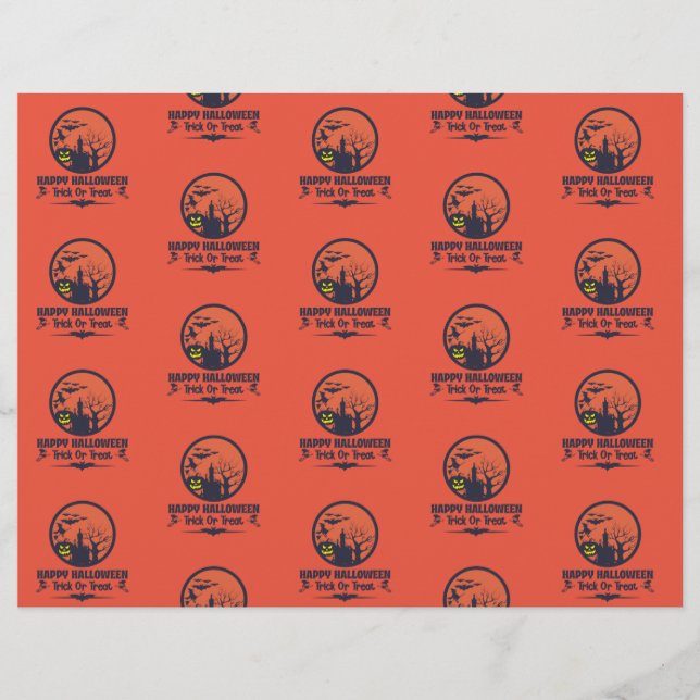 Halloween Bus eller godis-skrapbok Papper Reklamblad (Framsidan)