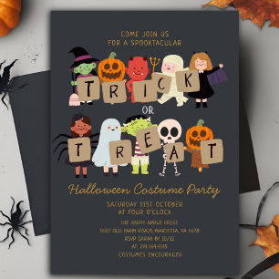 Halloween Bus eller godis Spooktacular CostumePart Inbjudningar