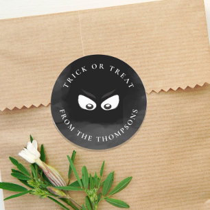 Halloween Bus eller godis-taloky Ghost Cute Favor Runt Klistermärke