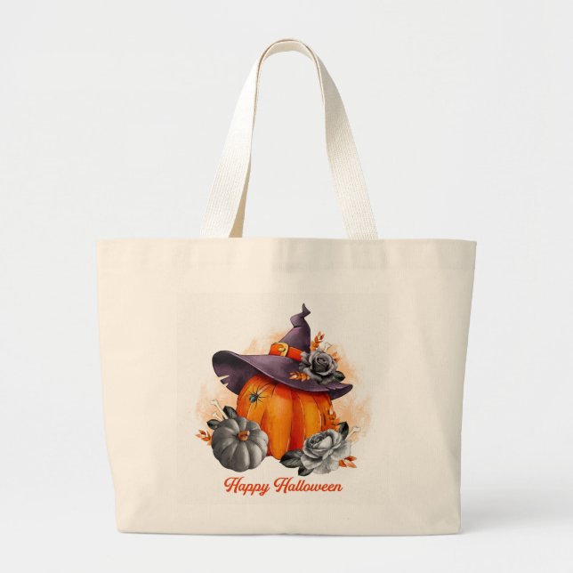 Halloween Bus eller godis Tote Bag Jumbo Tygkasse (Framsidan)