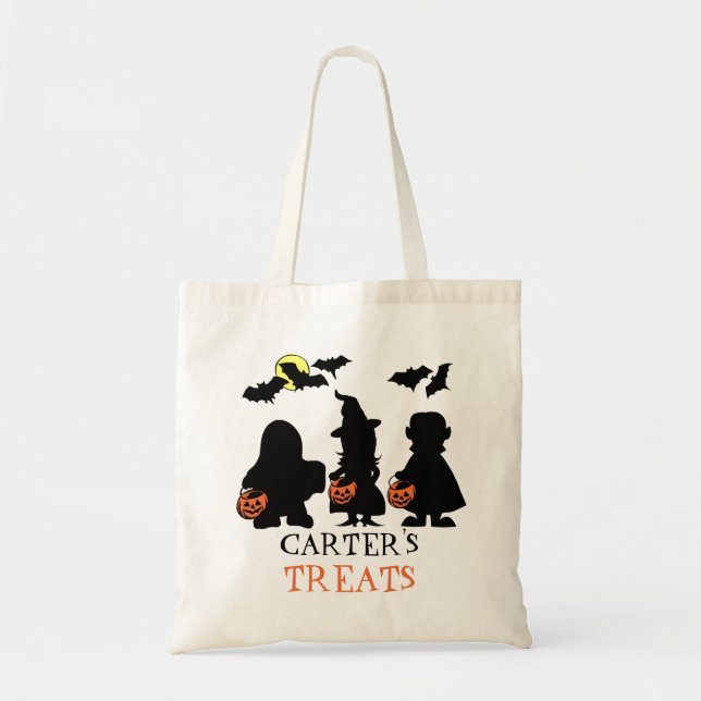 Halloween Bus eller godis Tote Bag Tygkasse (Framsidan)