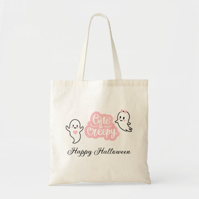 Halloween Bus eller godis Tote Bag Tygkasse (Framsidan)