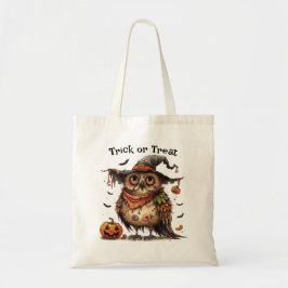 Halloween Bus eller godis Uggla i Witch Hat Tygkasse