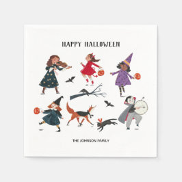 Halloween bus eller godis-ungar helgdag pappersservett