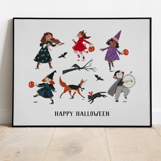 Halloween bus eller godis-ungar helgdag poster (Skapare uppladdad)