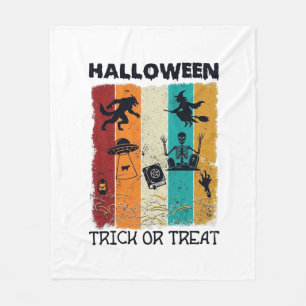 Halloween Bus eller Godis Varulv Häxa Skelett U Fleecefilt