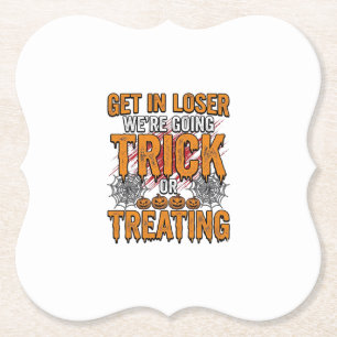 Halloween Bus eller Godis Vintage Typografi Des Underlägg Papper