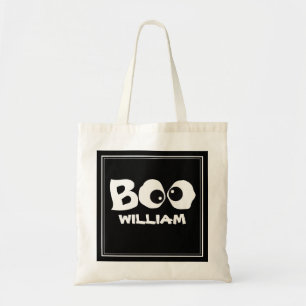 Halloween Bus eller godis Whimsical Cute Ghost Tygkasse
