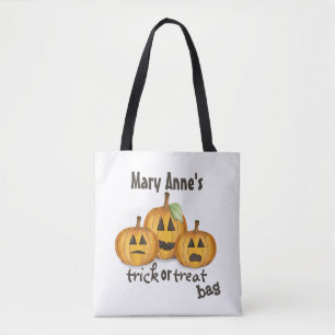 Halloween Bus eller godis Whimsical Jack O'Lantern Tygkasse