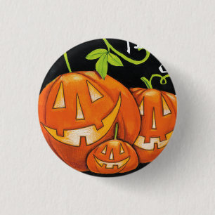 Halloween bus eller godispumpa och candy corn knapp