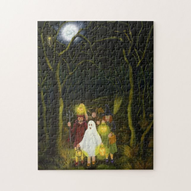 Halloween bus eller godispussel pussel (Vertikal)