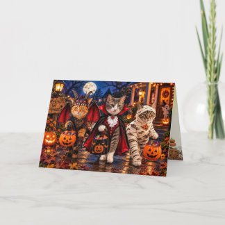 Halloween busar katt helgkort