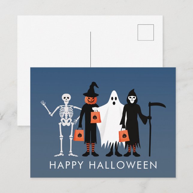 Halloween busar vykort (Fram/baksida)
