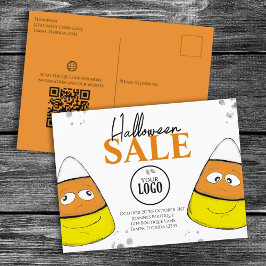 Halloween Business Logotyp Promotional QR Code Can Vykort