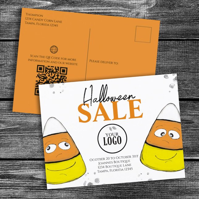 Halloween Business Logotyp Promotional QR Code Can Vykort (Skapare uppladdad)