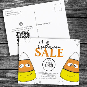 Halloween Business Logotyp Promotional QR Code Can Vykort