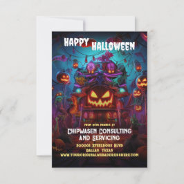 Halloween Business Promo Cinematic Greeting Card Tack Kort