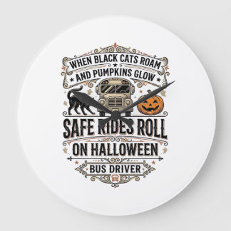 Halloween Bussförare Skräckinjagande Vintage Gravy Stor Klocka
