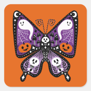 Halloween Butterfly-kvadrat Fyrkantigt Klistermärke