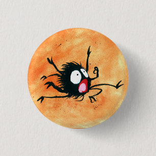 Halloween Button! Spolade lilla spider! Knapp