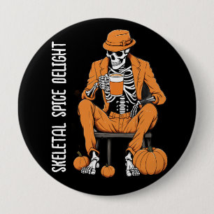 Halloween Buttons, Spooky Skeletal Spice Delight Knapp