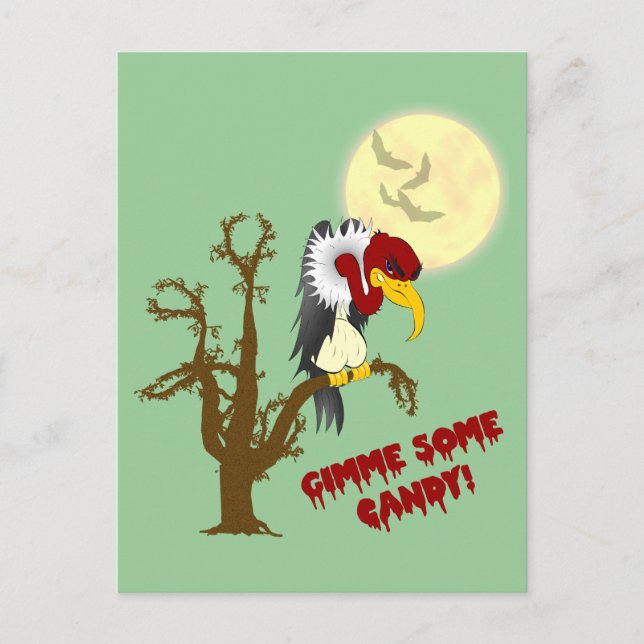 Halloween Buzzard-receptkort Vykort (Framsida)