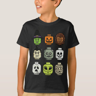 Halloween Byggblock Huvud Söt Kloss Kostym T Shirt
