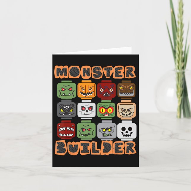 Halloween Bygger Bricks Monster Builder Brick He Kort (Framsida)