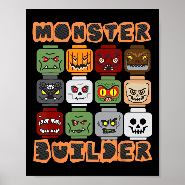 Halloween Bygger Bricks Monster Builder Brick He Poster (Framsidan)