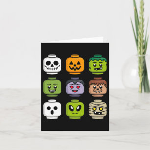 Halloween Byggnad Brick Head Pumpkin Ghost Zombie Kort