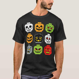 Halloween Byggnad Tegel Huvud Vuxna Män Ungdom Poj T Shirt