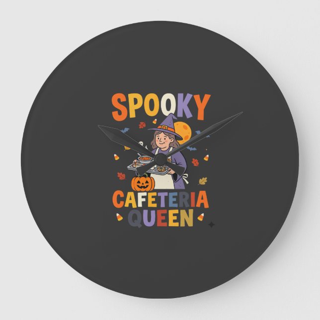 Halloween Cafeteria Drottning Stor Klocka (Framsida)
