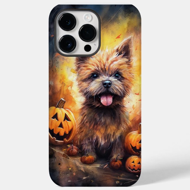 Halloween Cairn Terrier med pumpkins Scary (Baksida)