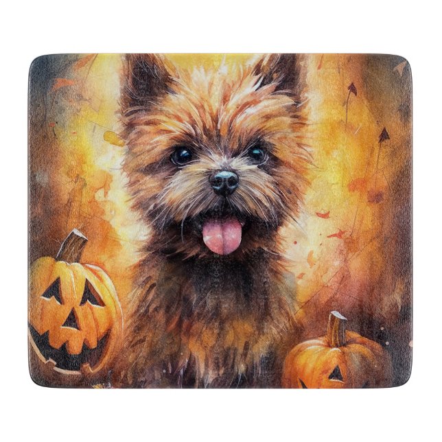 Halloween Cairn Terrier med pumpkins Scary (Framsidan)